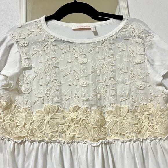 Flawed / SEE BY CHLOE Silk Cotton Blend Lace Summer Dress Size M - Picture 4 of 15